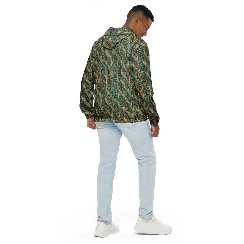 Teal Aviary on Men's Windbreaker — Back