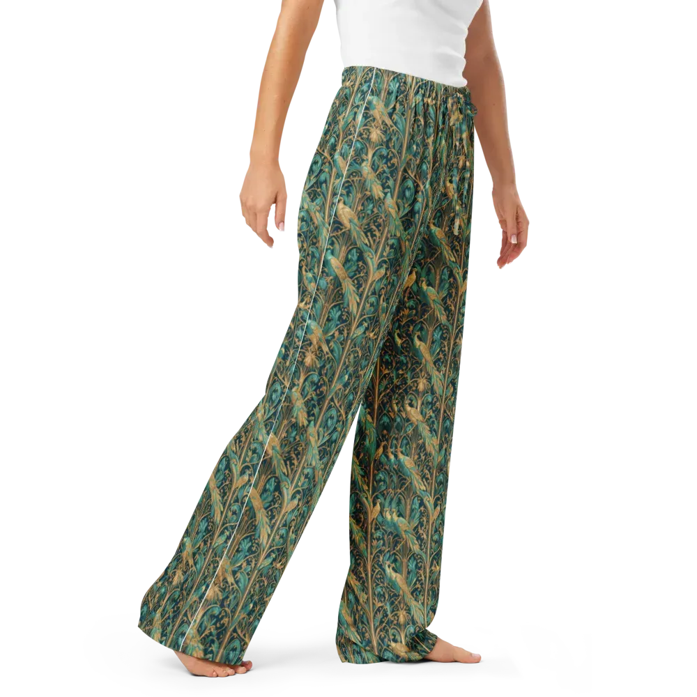 Teal Aviary on Women's Pajama Pants — Right Front