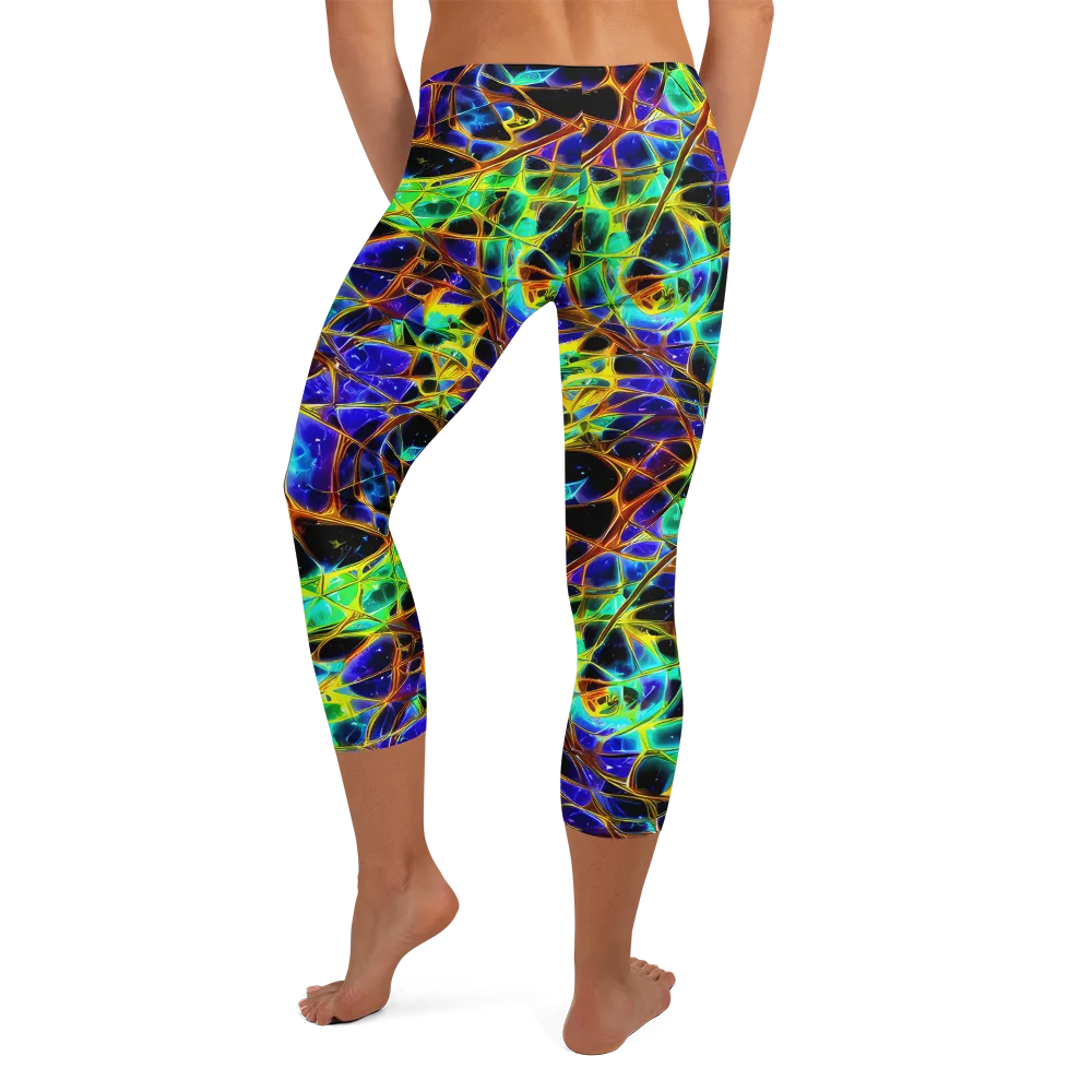 Iridescent Voltage on Capri Leggings — Back