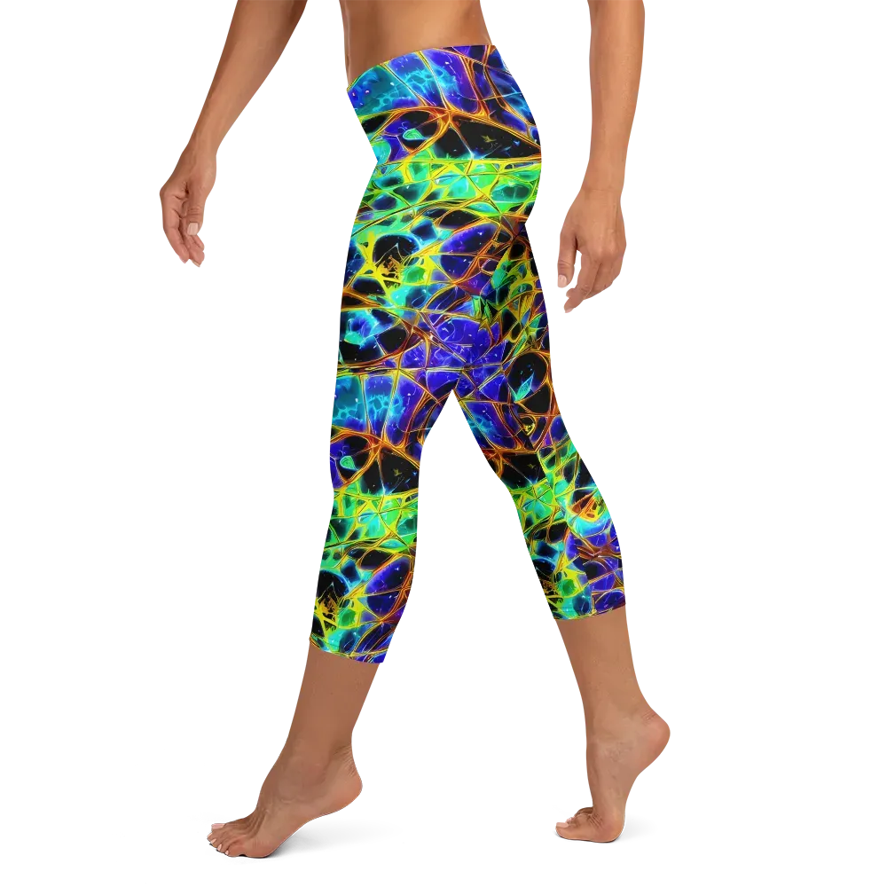 Iridescent Voltage on Capri Leggings — Left