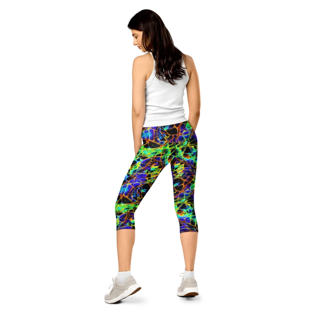Iridescent Voltage on Capri Leggings — Back