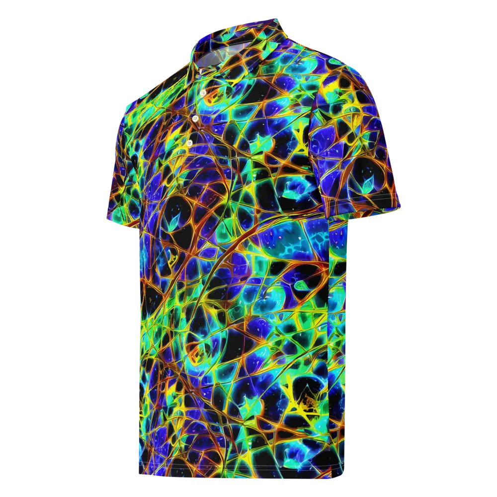 Iridescent Voltage on Men's Slim Fit Polo Shirt — Left Front