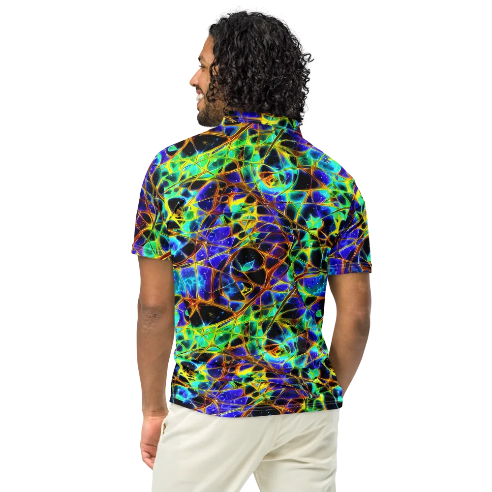 Iridescent Voltage on Men's Slim Fit Polo Shirt — Back