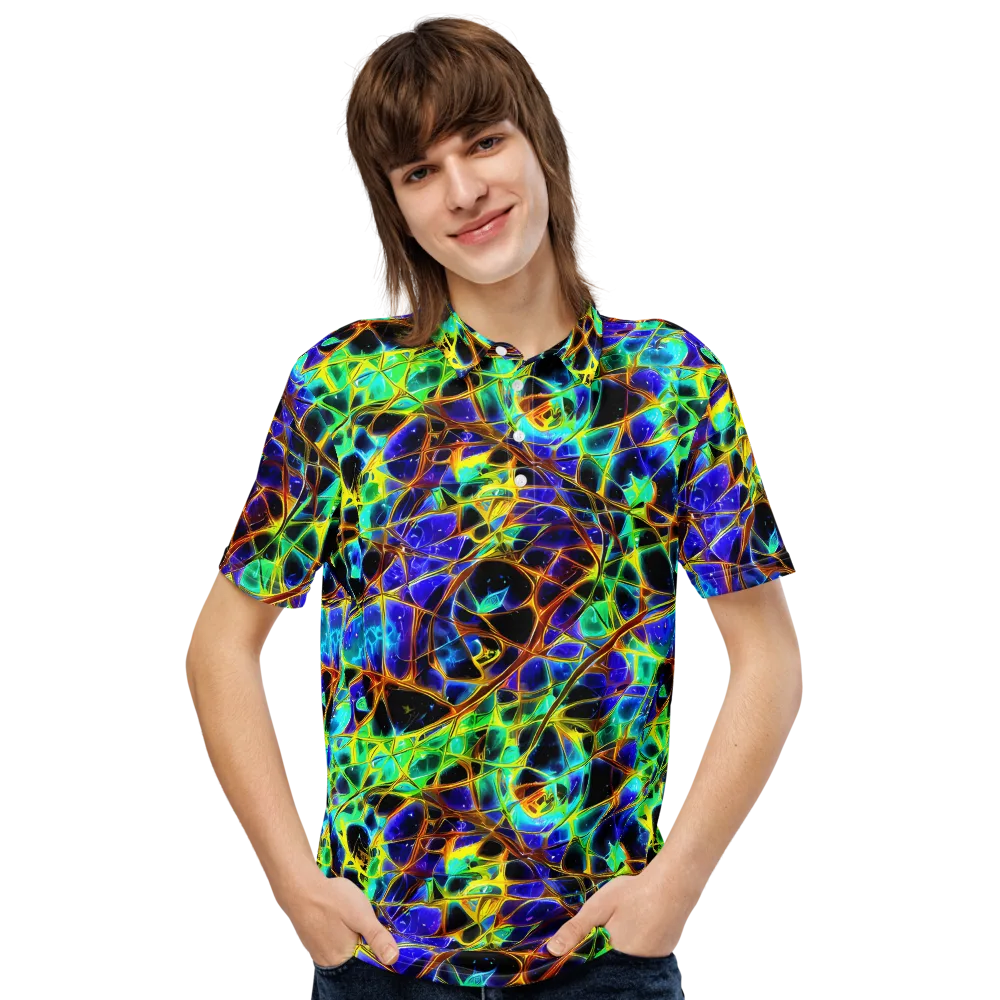Iridescent Voltage on Men's Slim Fit Polo Shirt — Front