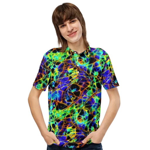Iridescent Voltage on a Men's Slim Fit Polo Shirt