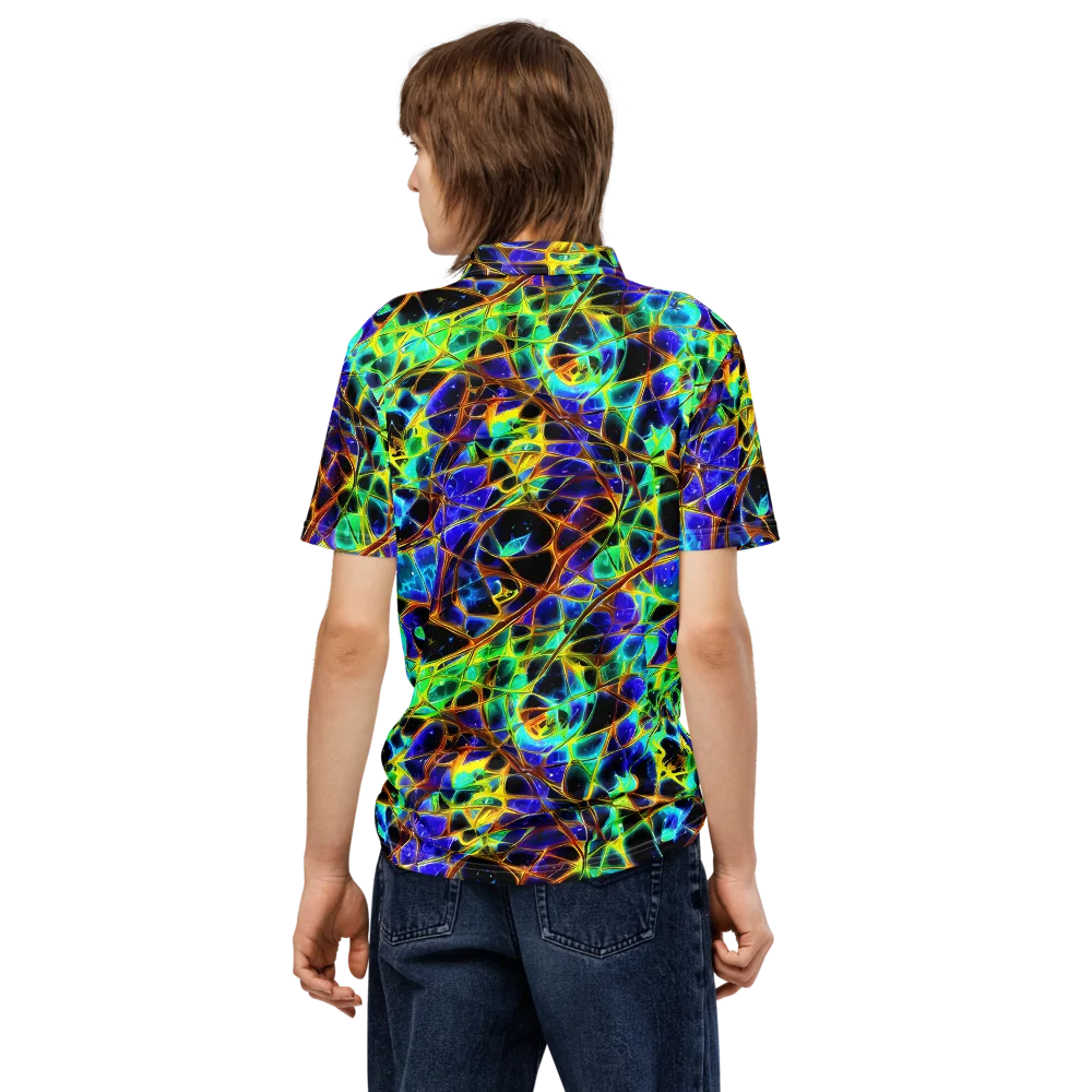 Iridescent Voltage on Men's Slim Fit Polo Shirt — Back