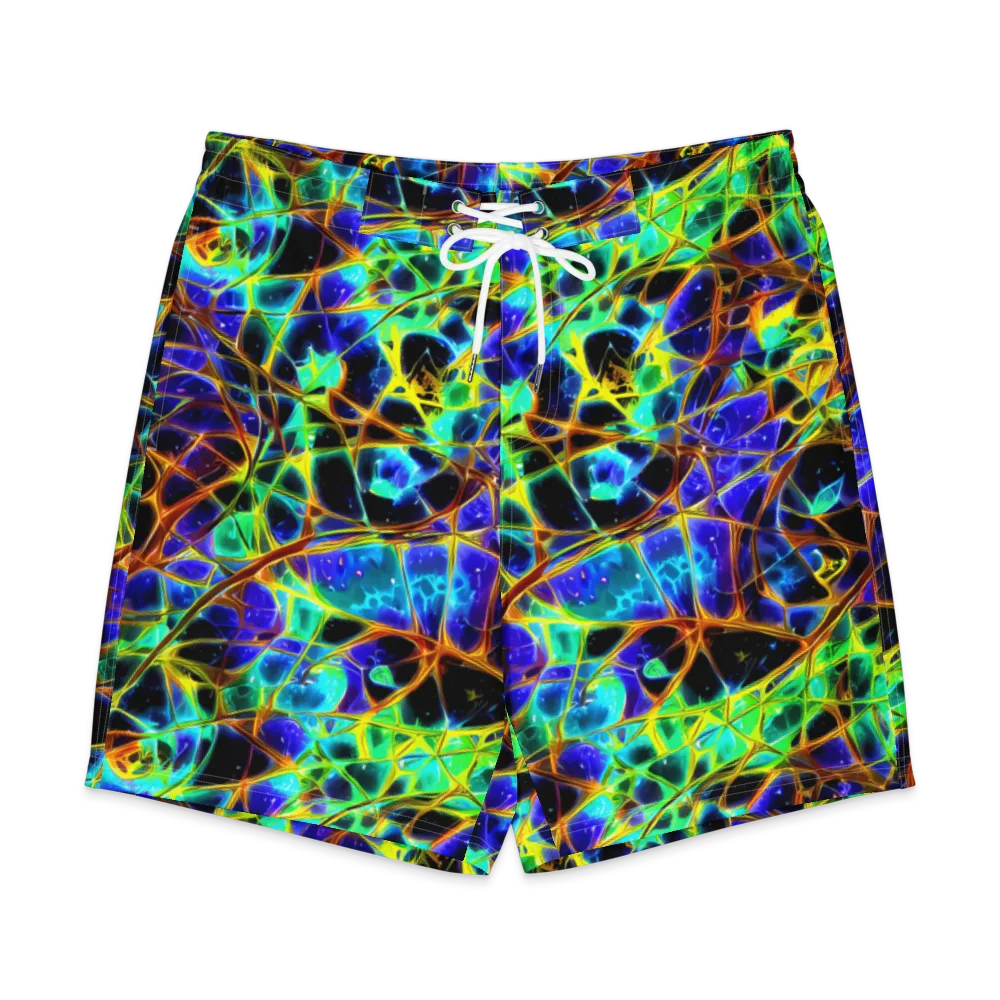 Iridescent Voltage on Men's Board Shorts — Front