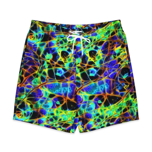 Iridescent Voltage on a Men's Board Shorts