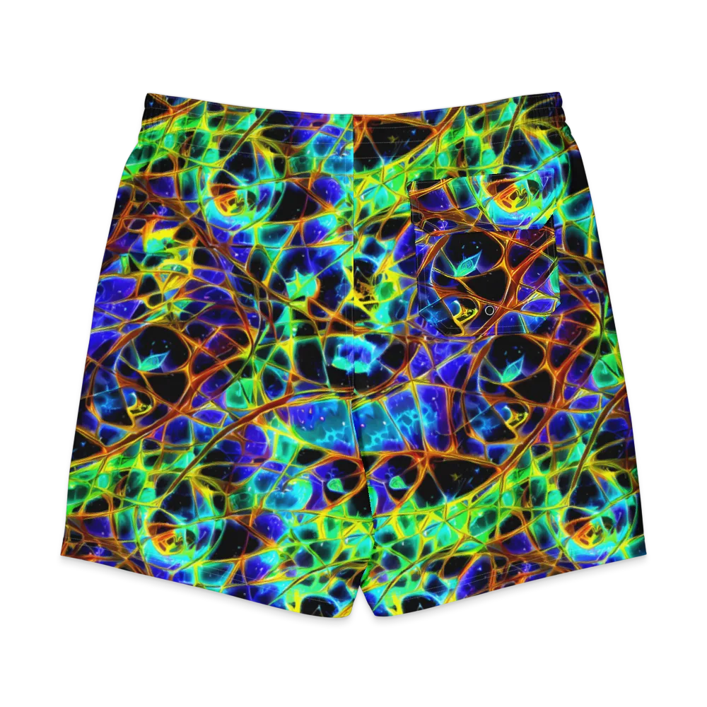 Iridescent Voltage on Men's Board Shorts — Back