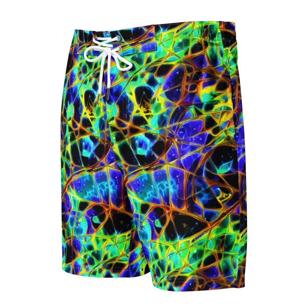 Iridescent Voltage on Men's Board Shorts — Front