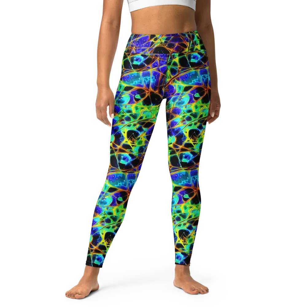 Iridescent Voltage on Yoga Leggings — Front