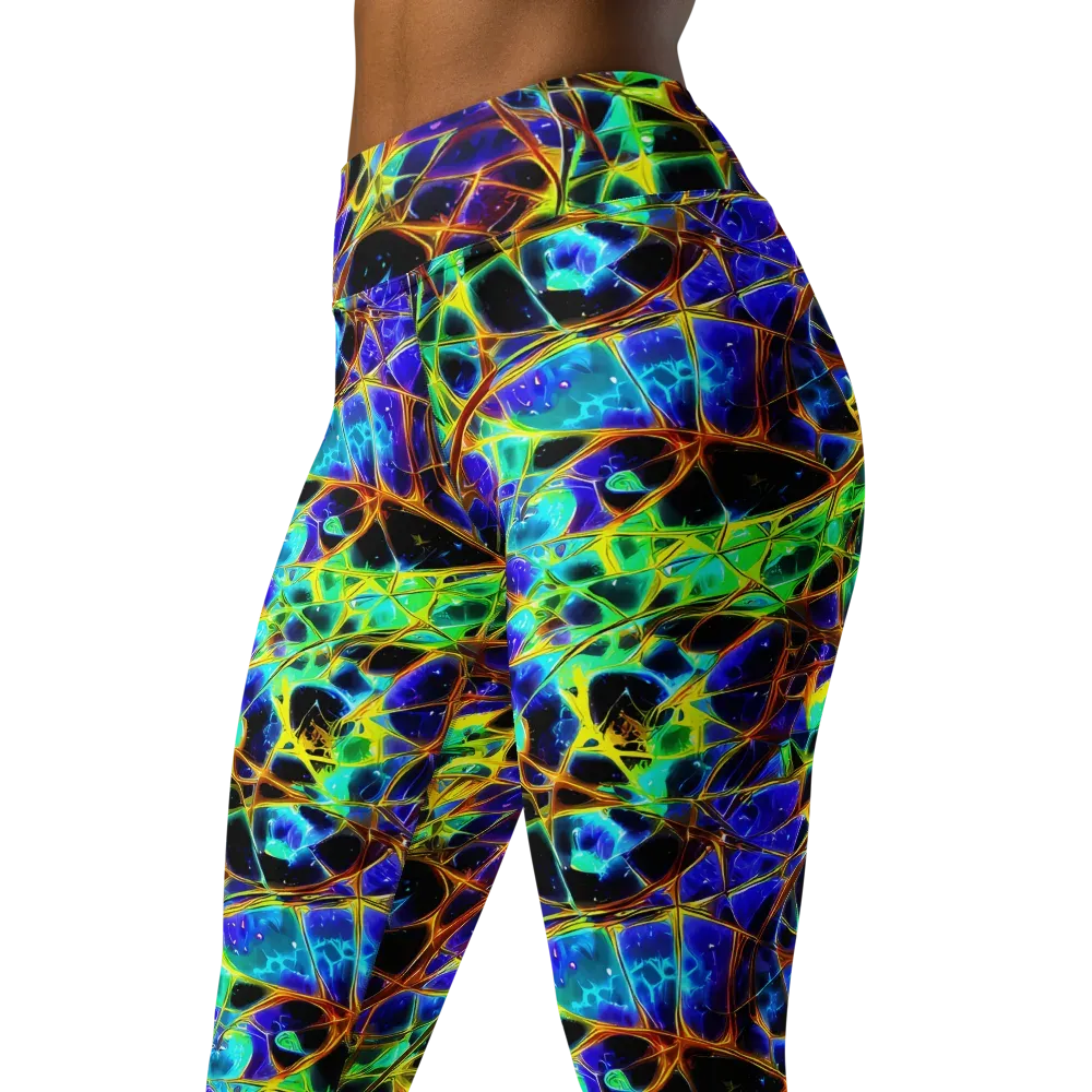 Iridescent Voltage on Yoga Leggings — Left Front