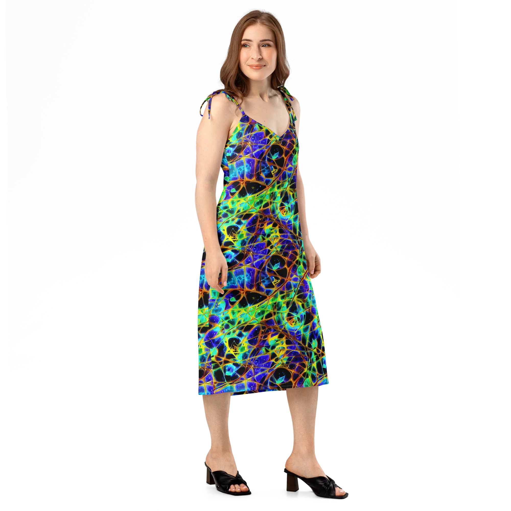 Iridescent Voltage on Slip Dress — Right Front