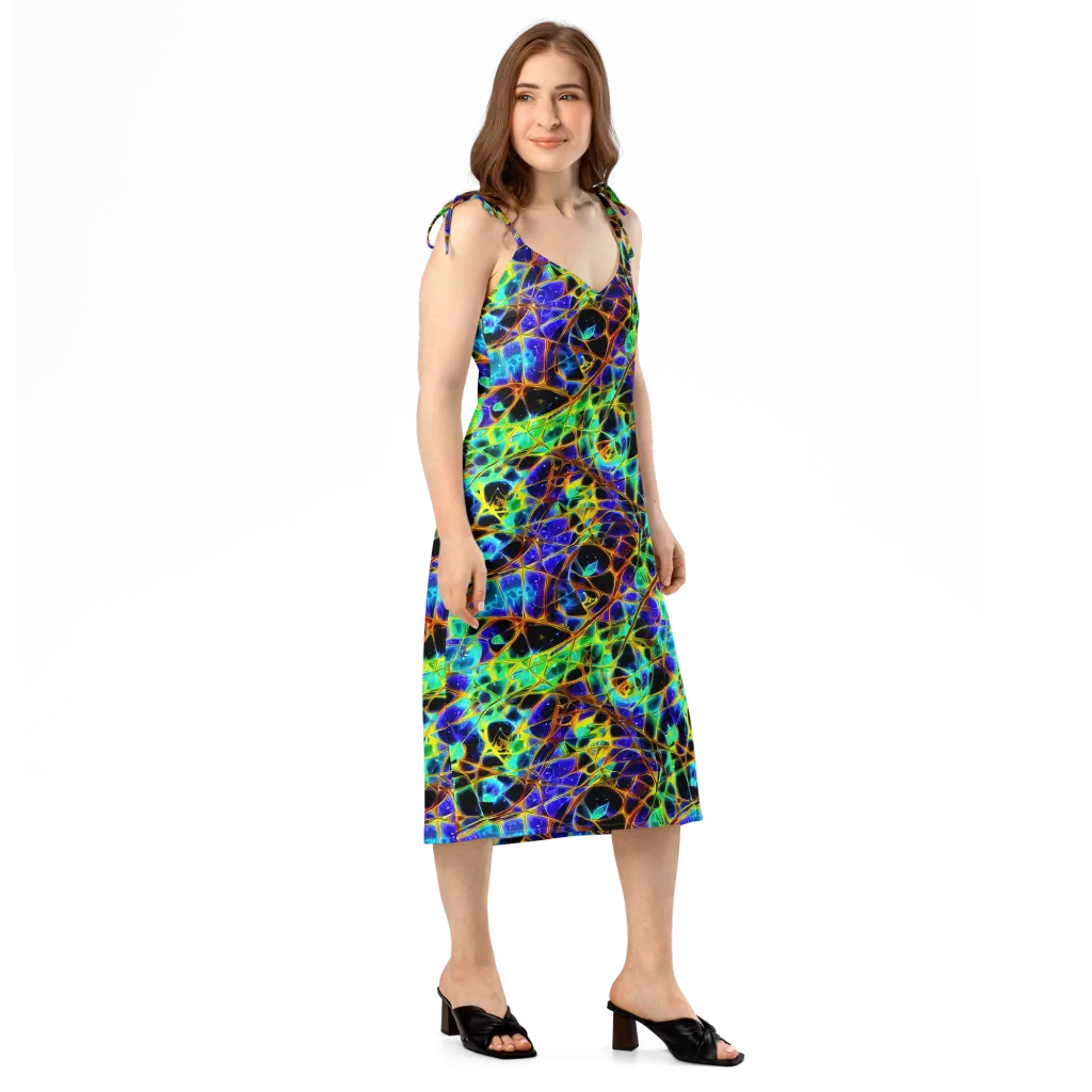 Iridescent Voltage on Slip Dress — Right Front