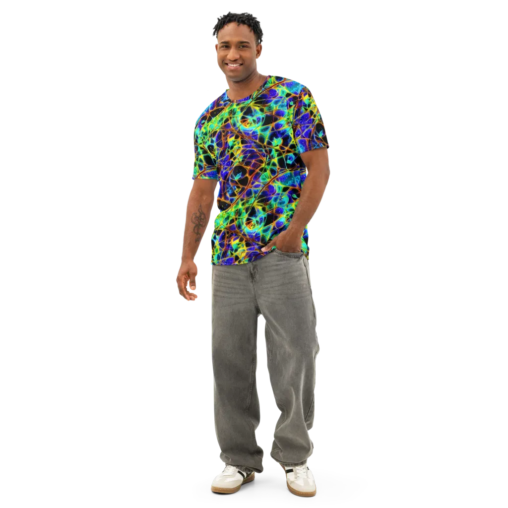 Iridescent Voltage on Men's Cotton Crew Neck T-Shirt — Front