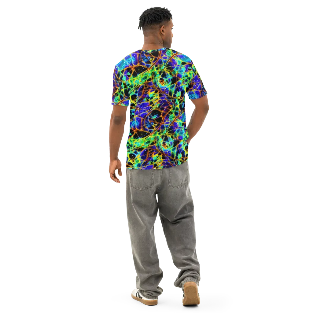 Iridescent Voltage on Men's Cotton Crew Neck T-Shirt — Back