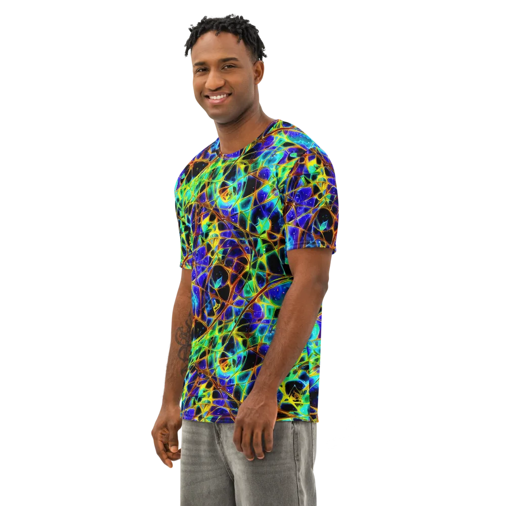 Iridescent Voltage on Men's Cotton Crew Neck T-Shirt — Left Front