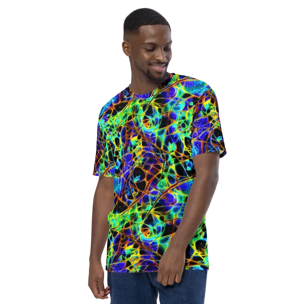 Iridescent Voltage on Men's Crew Neck T-Shirt — Left