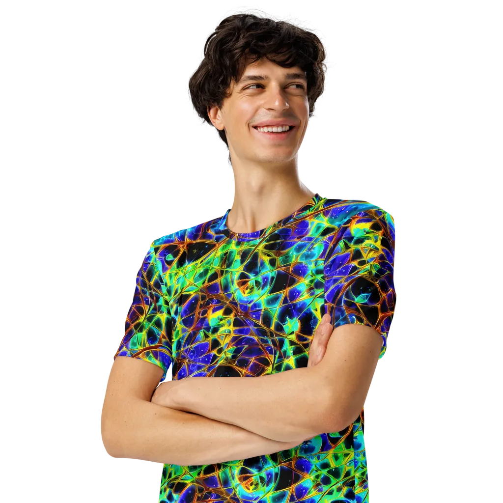 Iridescent Voltage on Men's Crew Neck T-Shirt — Left Front
