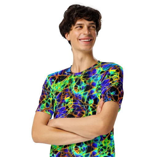 Iridescent Voltage on a Men's Crew Neck T-Shirt