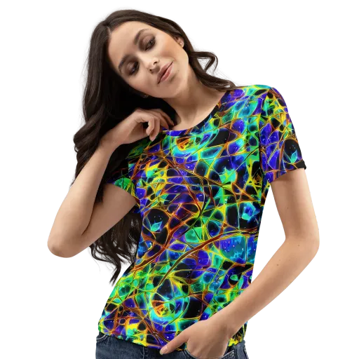 Iridescent Voltage on a Women's Crew Neck T-Shirt