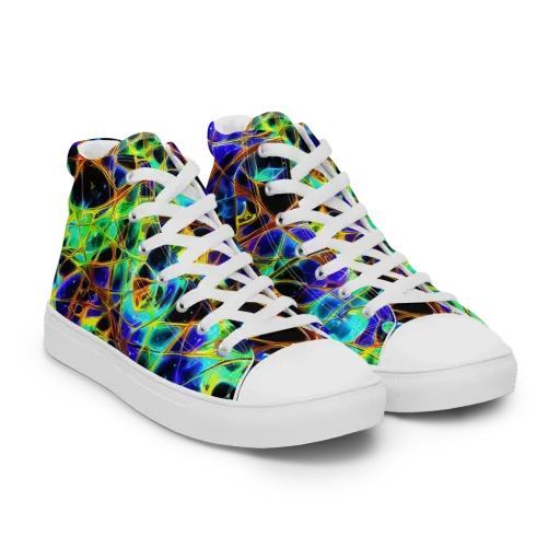 Iridescent Voltage on a Women's High Top Canvas Shoes