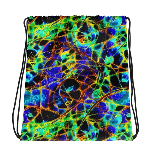 Iridescent Voltage on a Drawstring Bag