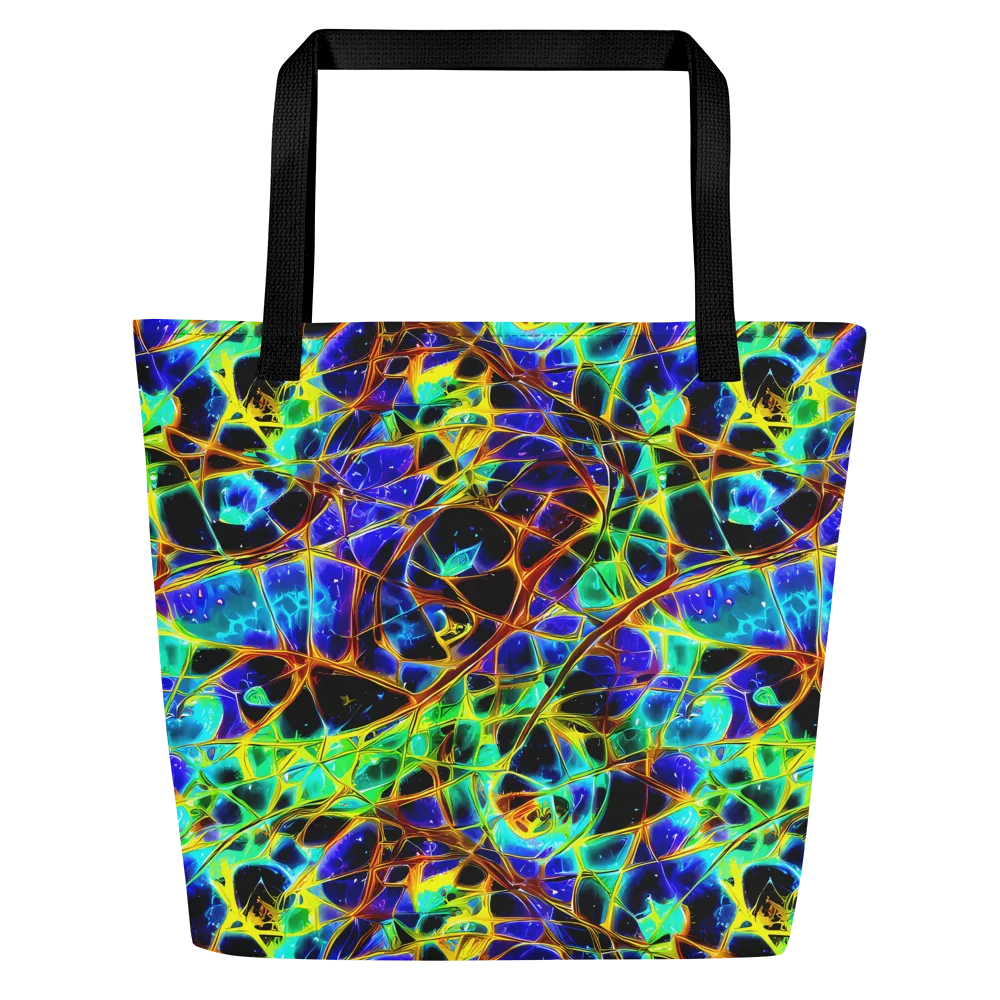 Iridescent Voltage on Large Tote Bag W/ Pocket — Front