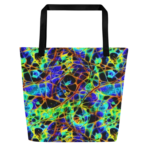 Iridescent Voltage on a Large Tote Bag W/ Pocket