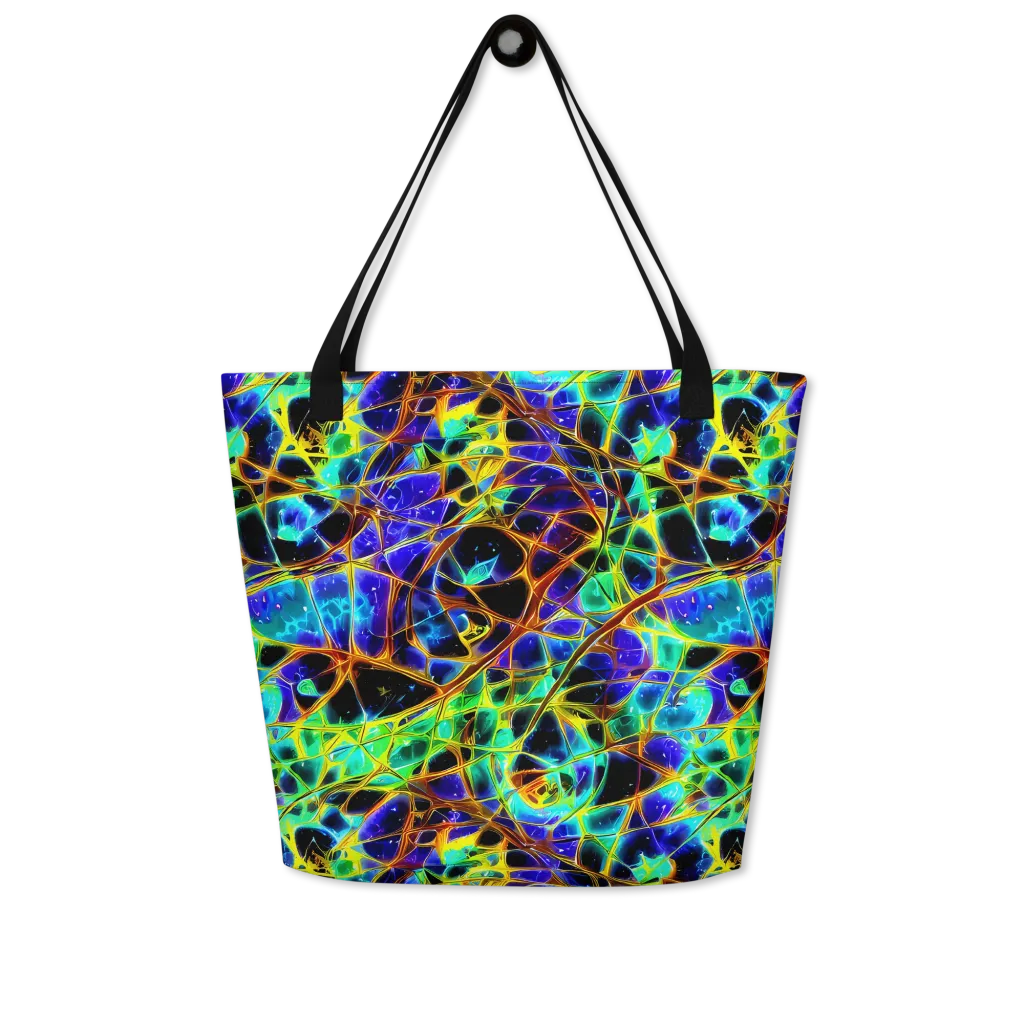 Iridescent Voltage on Large Tote Bag W/ Pocket — Front