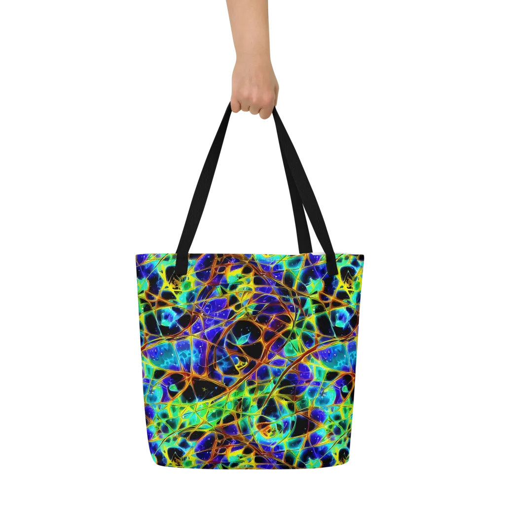 Iridescent Voltage on Large Tote Bag W/ Pocket — Front