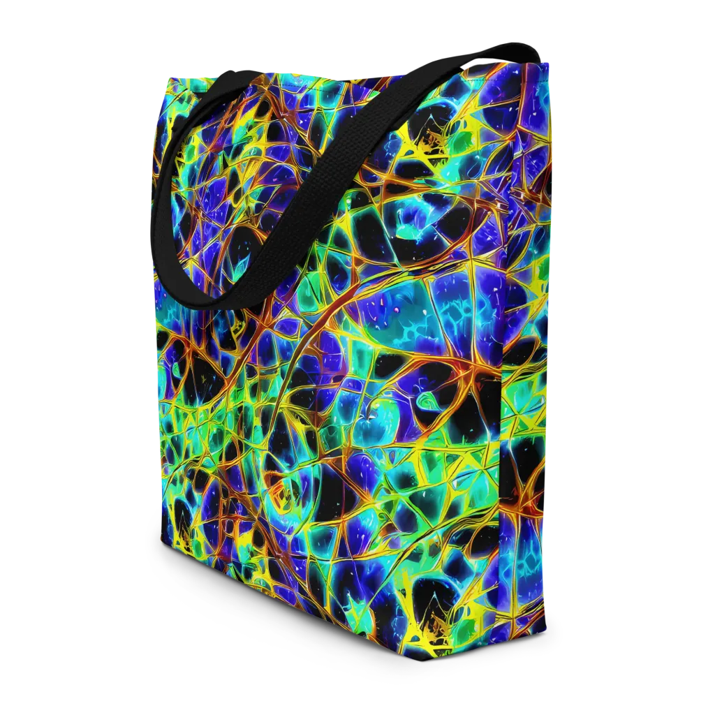 Iridescent Voltage on Large Tote Bag W/ Pocket — Front