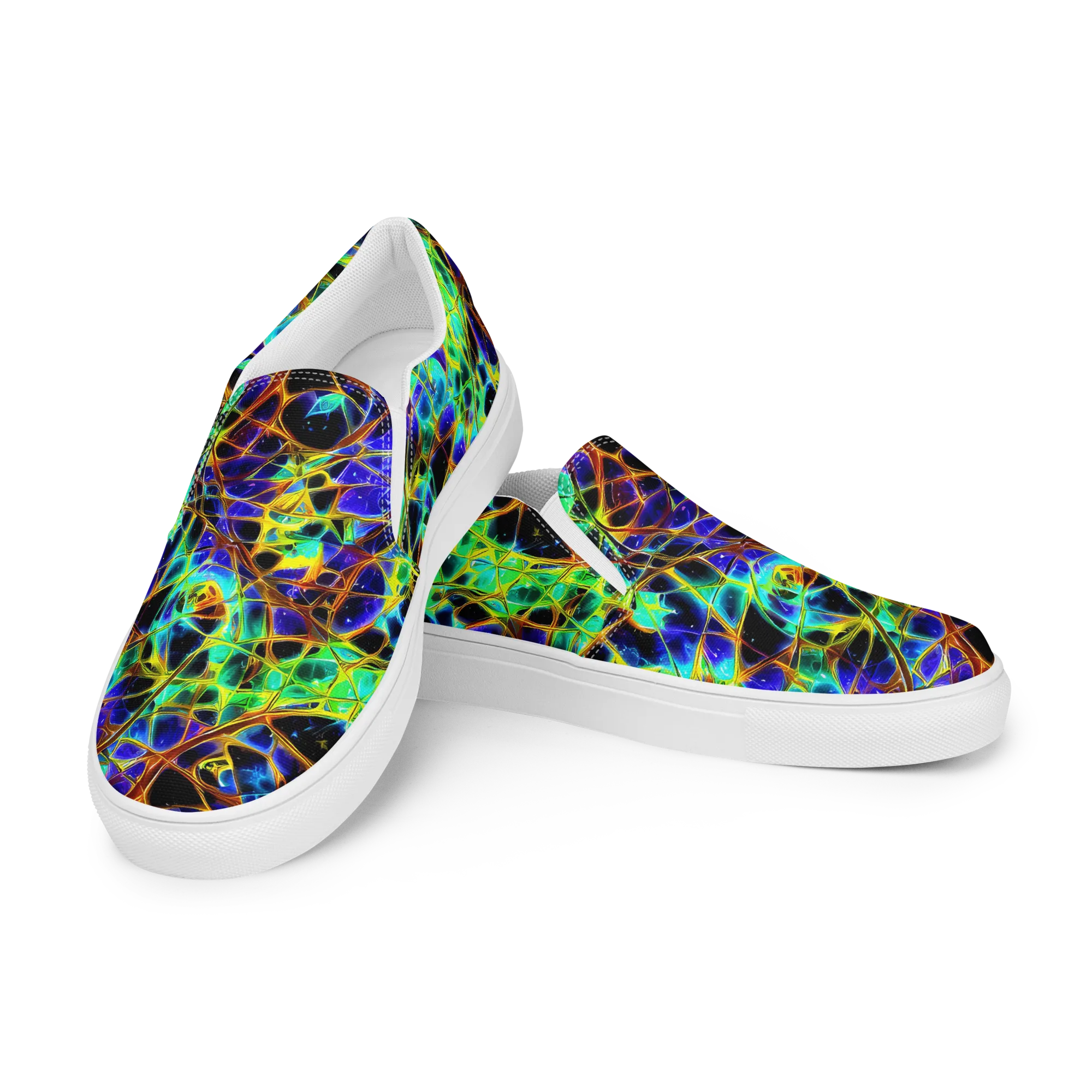 Iridescent Voltage on Women's Slip-On Canvas Shoes — Left Front