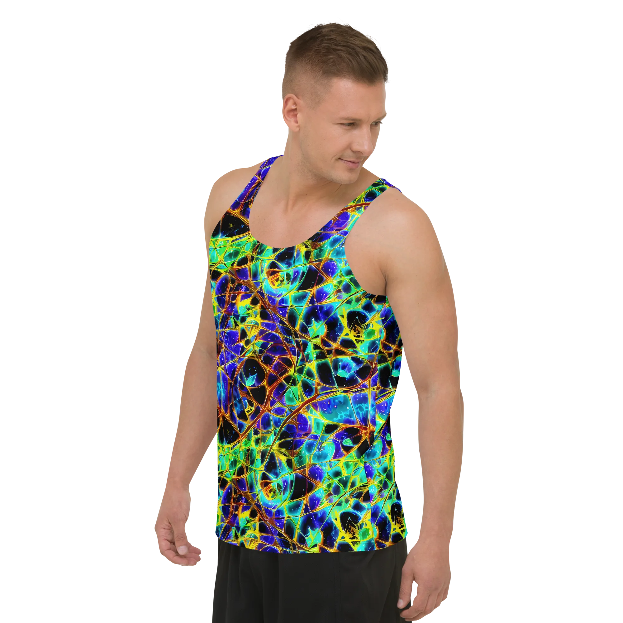 Iridescent Voltage on Men's Tank Top — Left Front