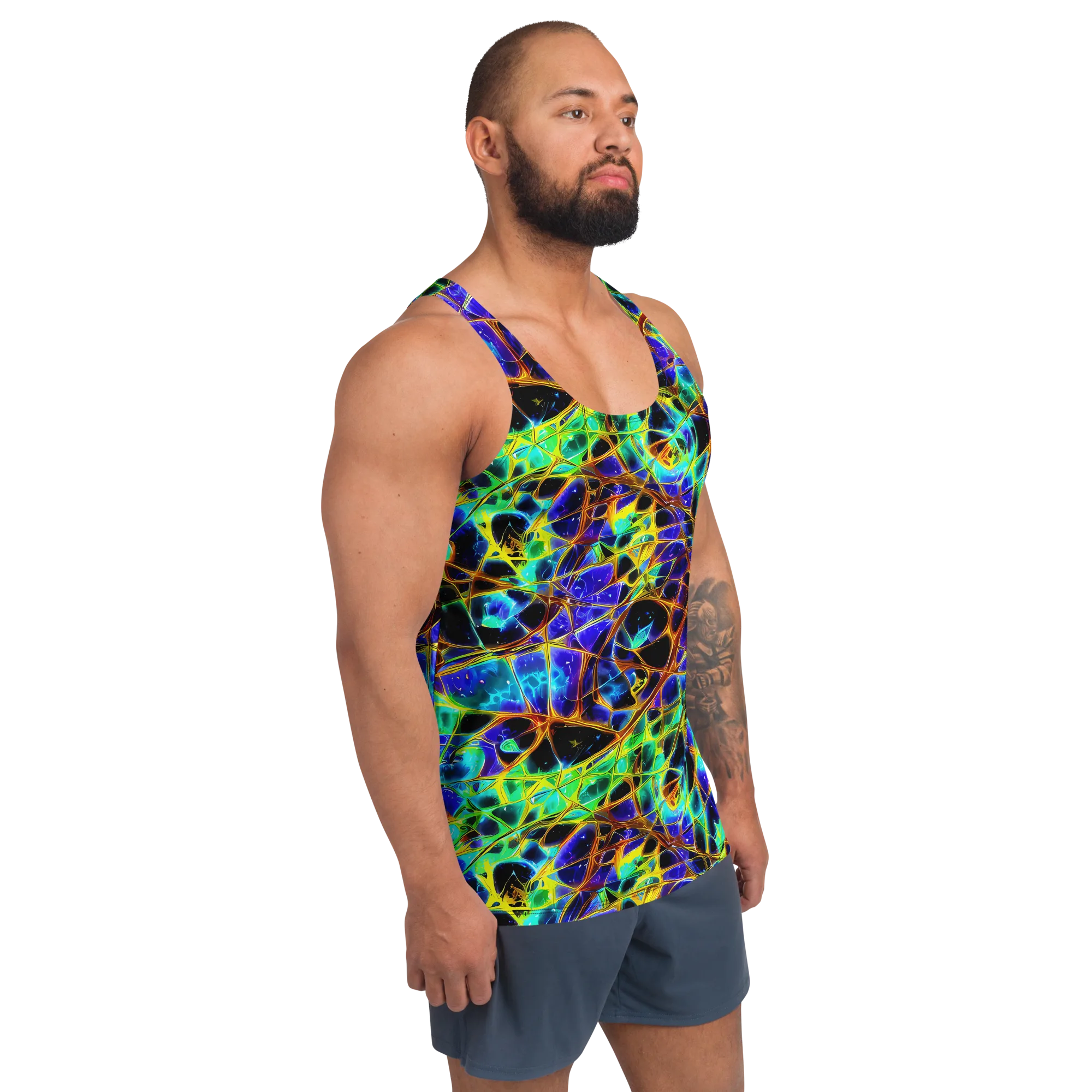 Iridescent Voltage on Men's Tank Top — Right Front