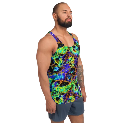 Iridescent Voltage on a Men's Tank Top