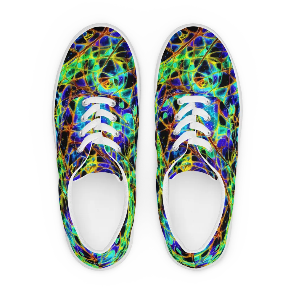 Iridescent Voltage on Men's Lace-Up Canvas Shoes — Front