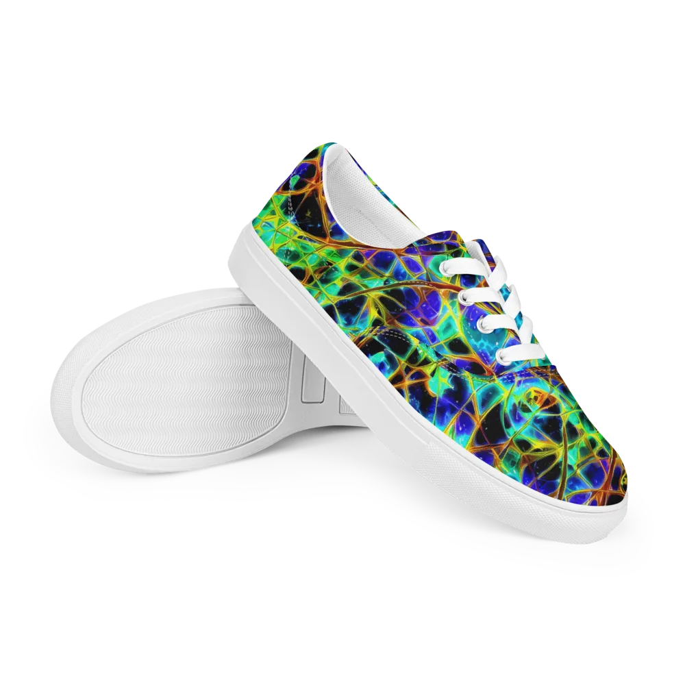 Iridescent Voltage on Men's Lace-Up Canvas Shoes — Right Front