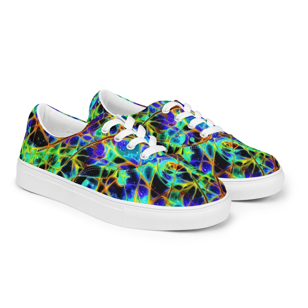 Iridescent Voltage on Men's Lace-Up Canvas Shoes — Right Front