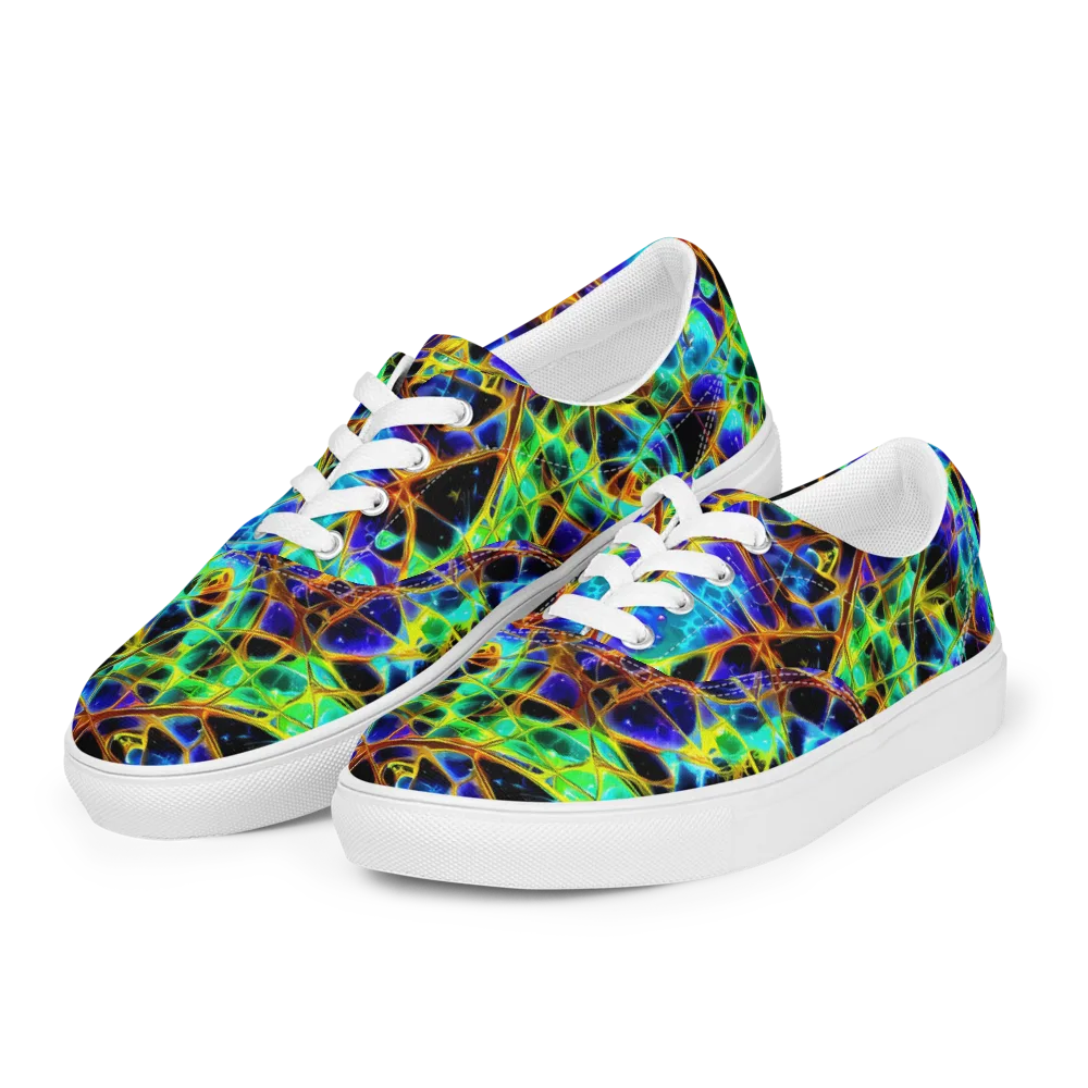 Iridescent Voltage on Men's Lace-Up Canvas Shoes — Left Front