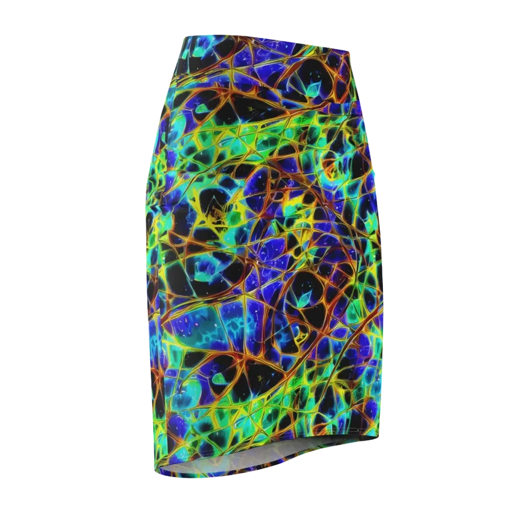 Iridescent Voltage on Pencil Skirt — Front Side