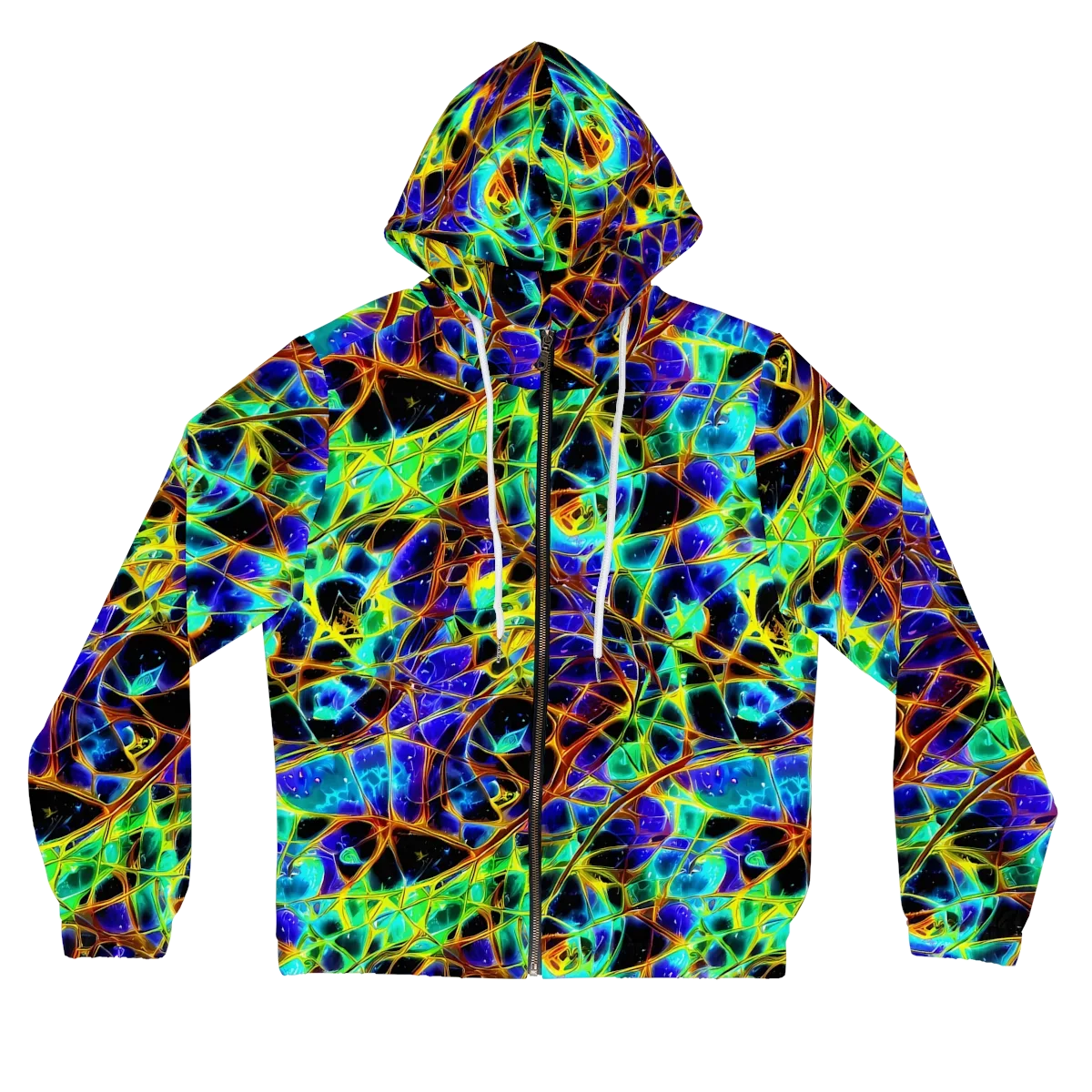Iridescent Voltage on Women's Full-Zip Hoodie — Front