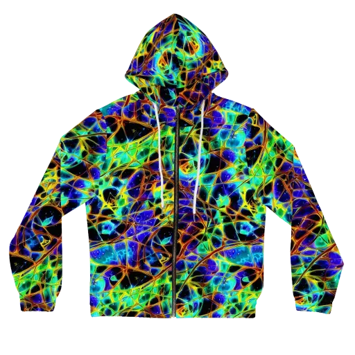 Iridescent Voltage on a Women's Full-Zip Hoodie