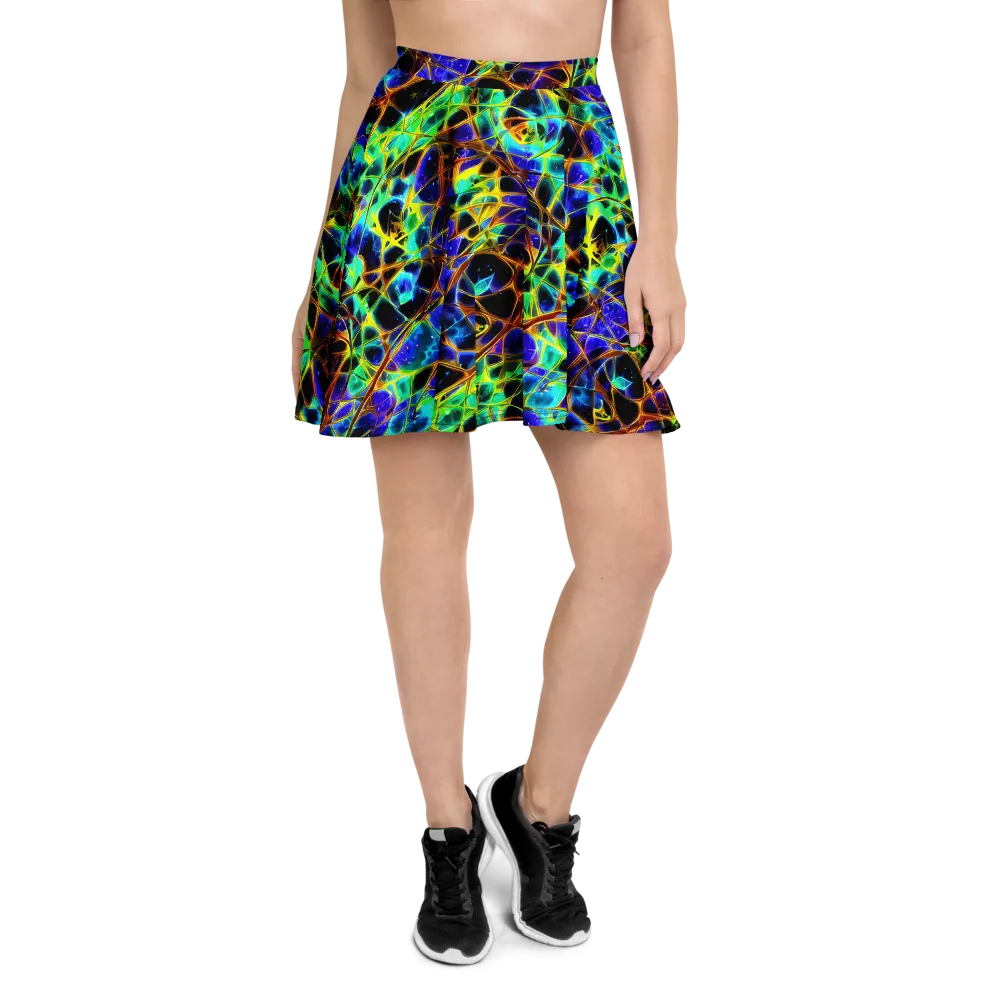 Iridescent Voltage on Skater Skirt — Front