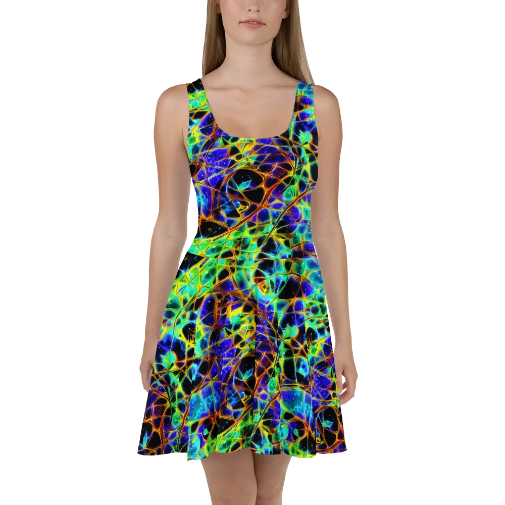 Iridescent Voltage on Skater Dress — Front