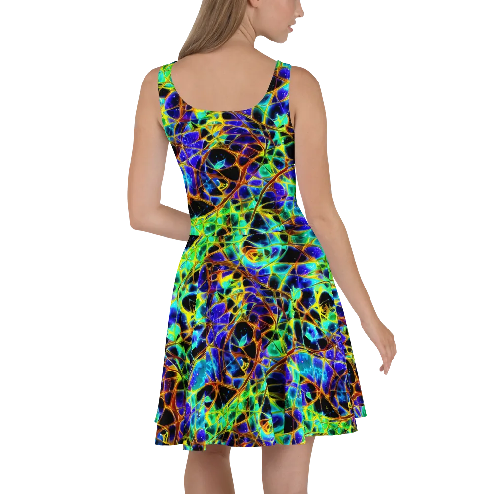 Iridescent Voltage on Skater Dress — Back