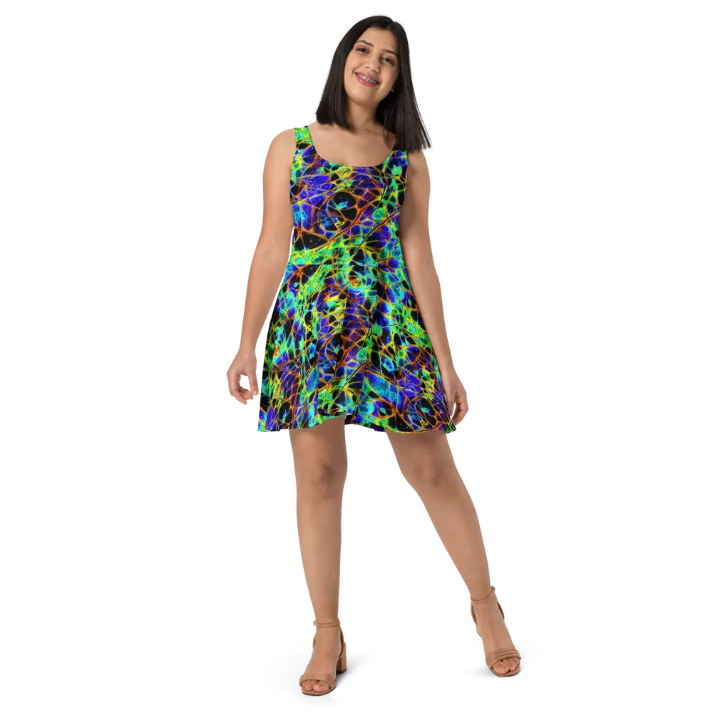 Iridescent Voltage on Skater Dress — Front