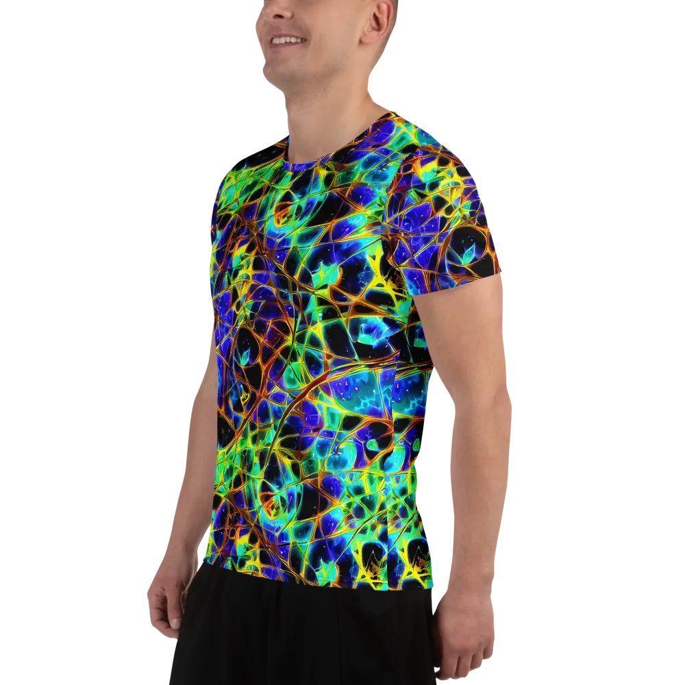 Iridescent Voltage on Men's Athletic T-Shirt — Left
