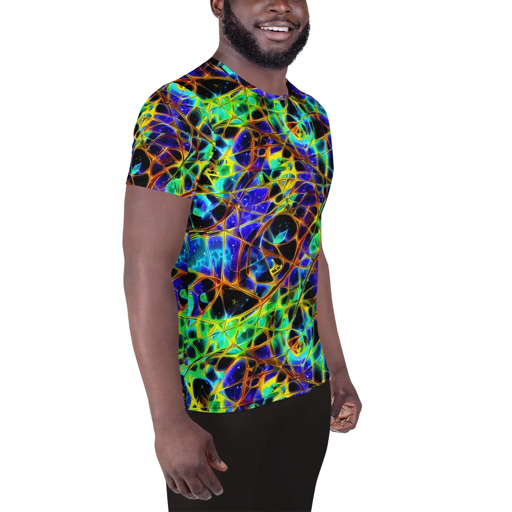 Iridescent Voltage on Men's Athletic T-Shirt — Right