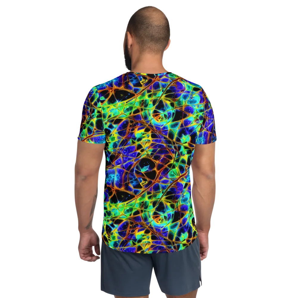 Iridescent Voltage on Men's Athletic T-Shirt — Back